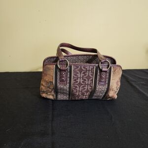 Vintage Fossil Tapestry Satchel